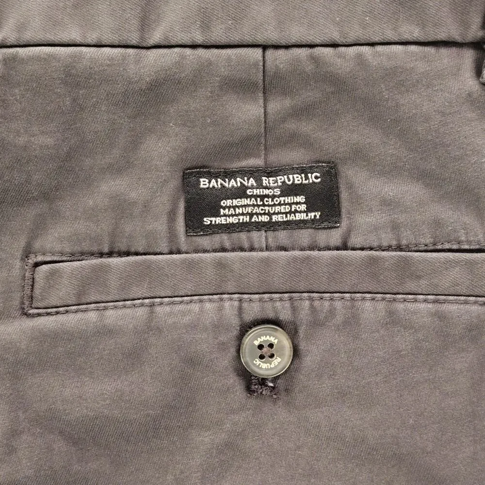 Banana Republic Pants Mens 32x32 Black Aiden Chino Slim Fit Stretch Casual - Picture 8 of 9